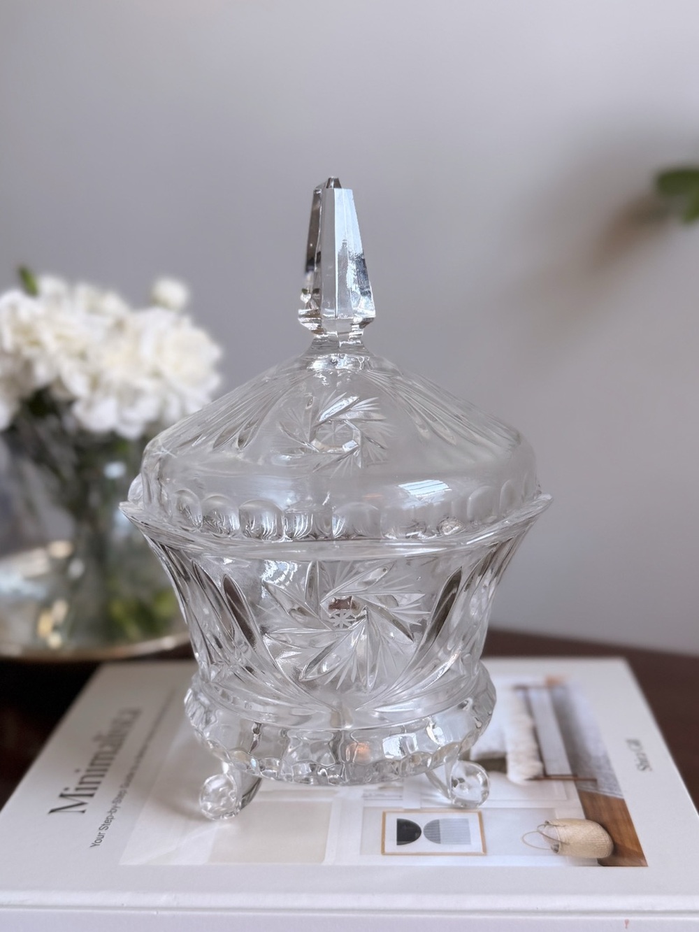 Cut Crystal Lidded Candy Dish